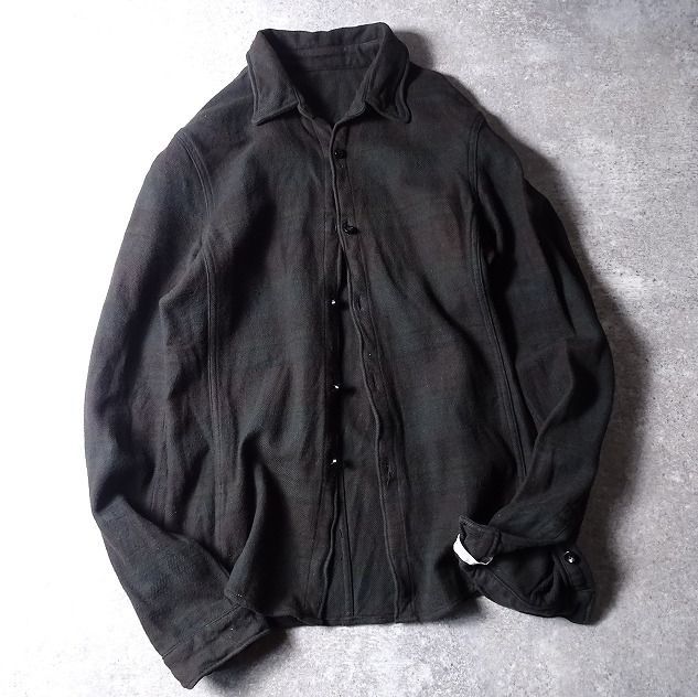 AZ エーゼイ 加工 チェック柄 ネルシャツ 長袖 コットン チェックシャツ 羽織 メンズ 黒ずんだチェック グラデーション (S)   ●o-172拍卖