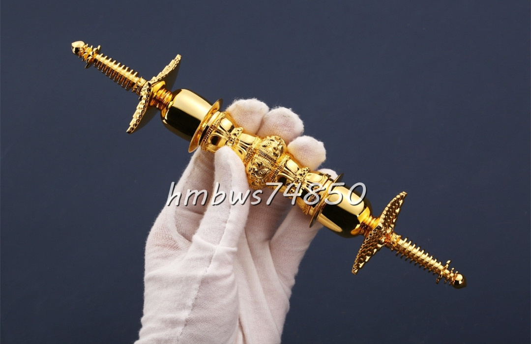 「密教法具 寺院仏具」極上品 真言宗 金剛杵 宝塔杵 仏教工芸品 真鍮製 24K 金メッキ加工 法具拍卖