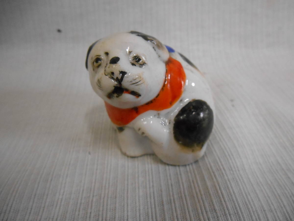 陶器人形★磁器・磁器 子犬・イヌ・明治期★招き猫拍卖