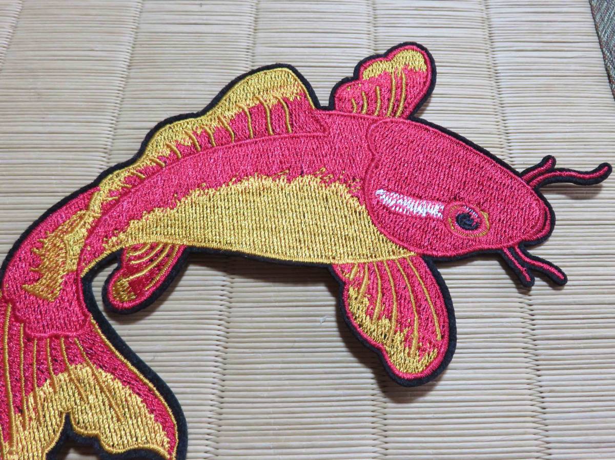 LR 赤橙右遊泳■◆新品 CARP カープ 鯉 刺繍ワッペン◇アート ファッション ミリタリー サバゲー バイク 車■洋服・衣類・衣服DIY拍卖