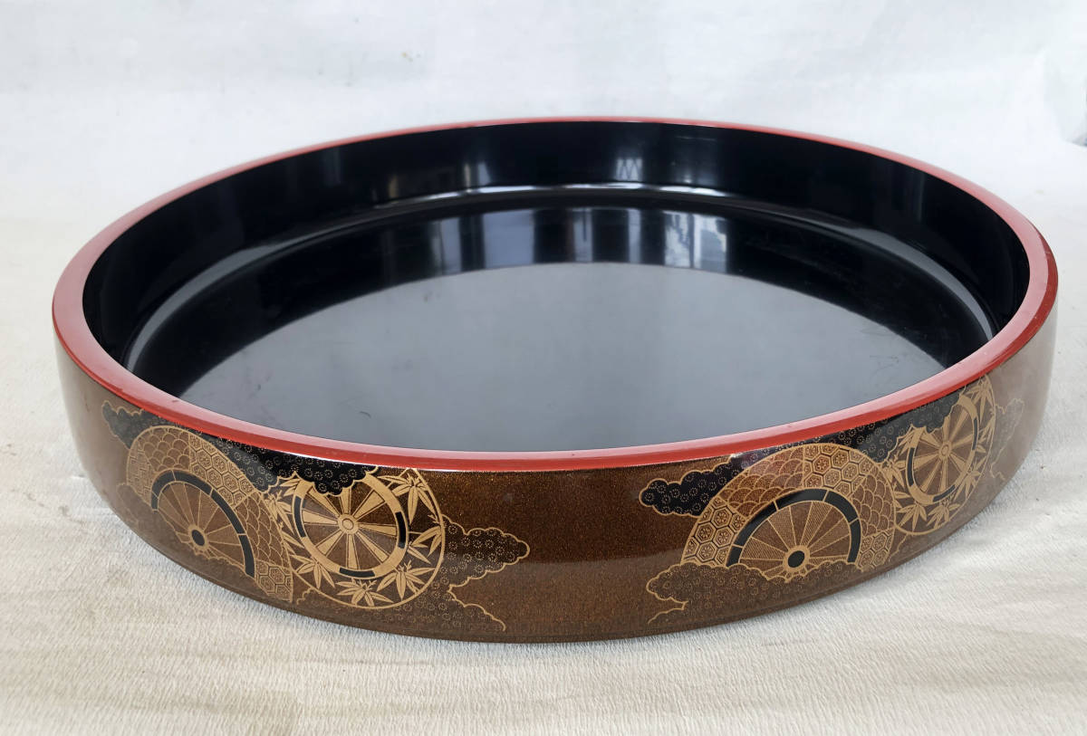 盛皿 大皿 寿司桶 DX富士型梨地御所車 尺3寸(40cm) 盛鉢 業務用拍卖
