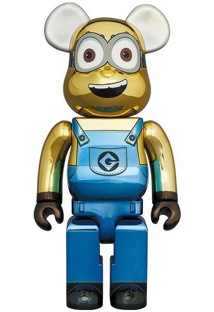 MEDICOM TOY BE@RBRICK DAVE CHROME Ver.1000% MINIONS メディコムトイ ベアブリック デイブ デイヴ クロームバージョン ミニオンズ拍卖