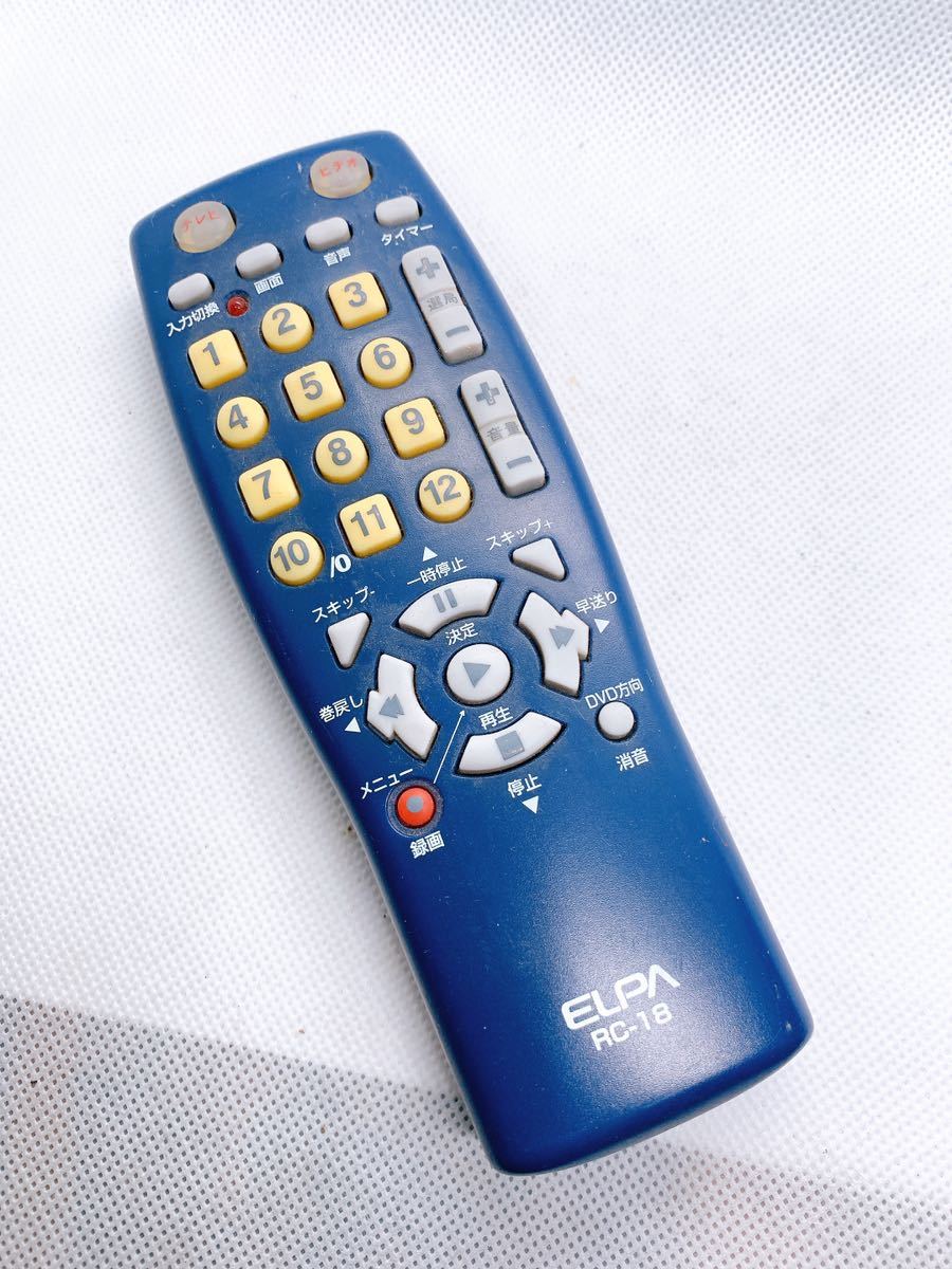 ELPA 各社共通ビデオリモコン RC-18 MWCM-3003S 【動作確認品】 除菌済み 140拍卖
