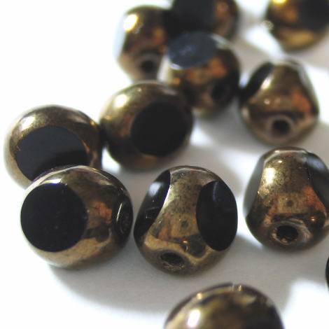 ★トライアングル6㎜10個★チェコ★ジェットブロンズ拍卖