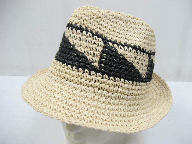 Lefua lea レファレア ペーパーハット ハット 麦わら帽子 柄 ナチュラルベージュ拍卖