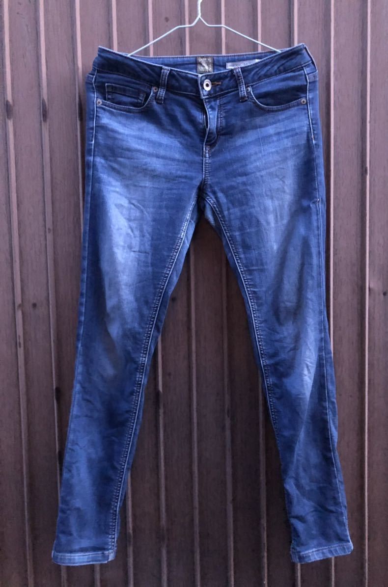 デニム ジーンズ レディース ソフトジーンズ BACK NUMBER バックナンバー ダメージ加工 デニムパンツ サイズ29拍卖