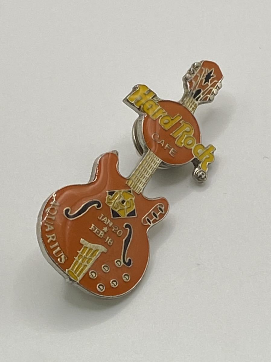 Hard Rock CAFE AQUARIUS ハードロックカフェ ピンバッチ JAN-20 FEB-18 ギター拍卖