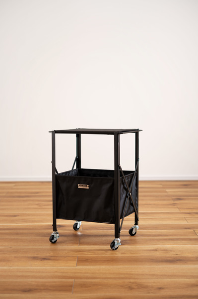 フォールディングテーブルワゴン キャスター付き ブラック色拍卖