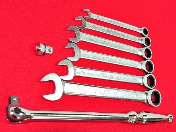 ★★KTC ラチェットコンビレンチ+角アダプタ+スピンナハンドル●MSR1A BZ14-BA3 BS3E スピンナーハンドル拍卖