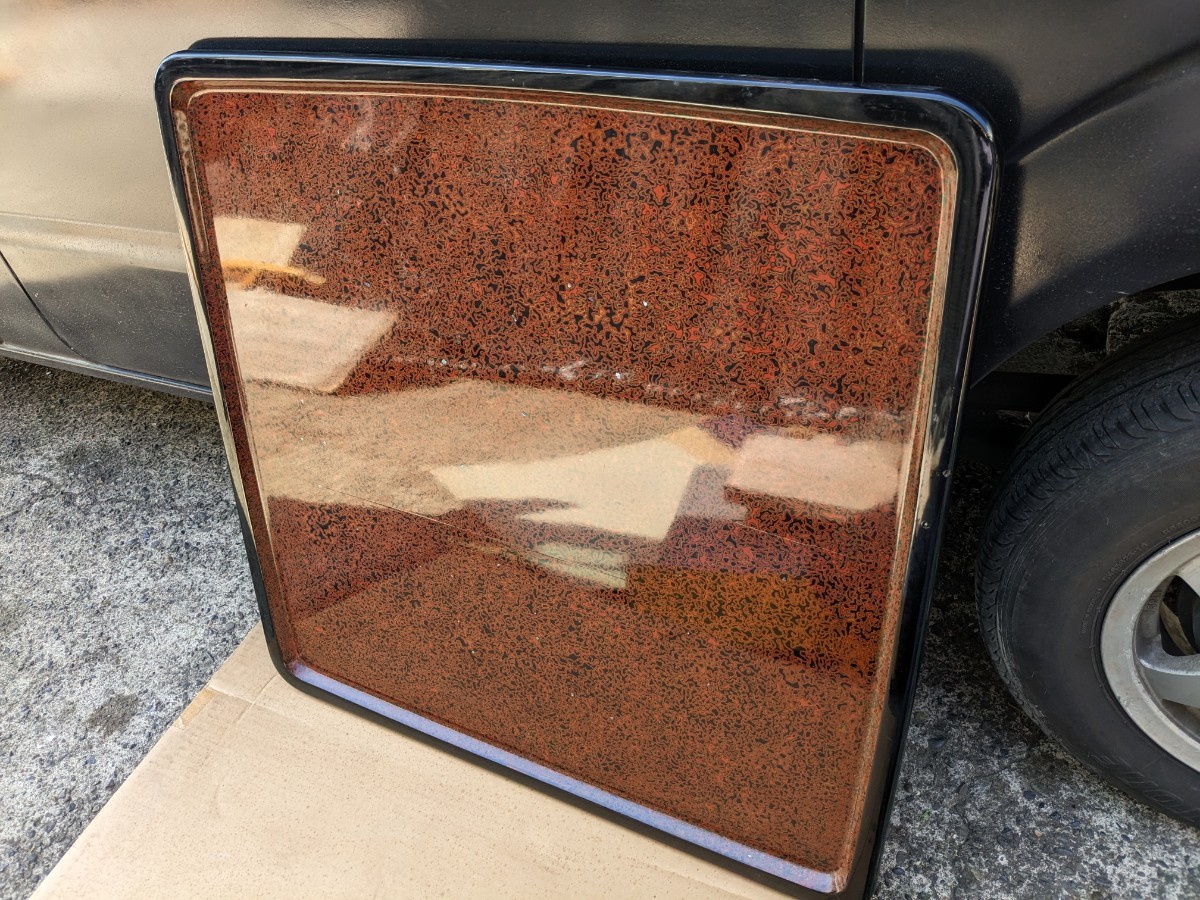 津軽塗 お膳 テーブル? 木製 古美術 古道具 春慶塗 盆 縦、横66センチ 拍卖