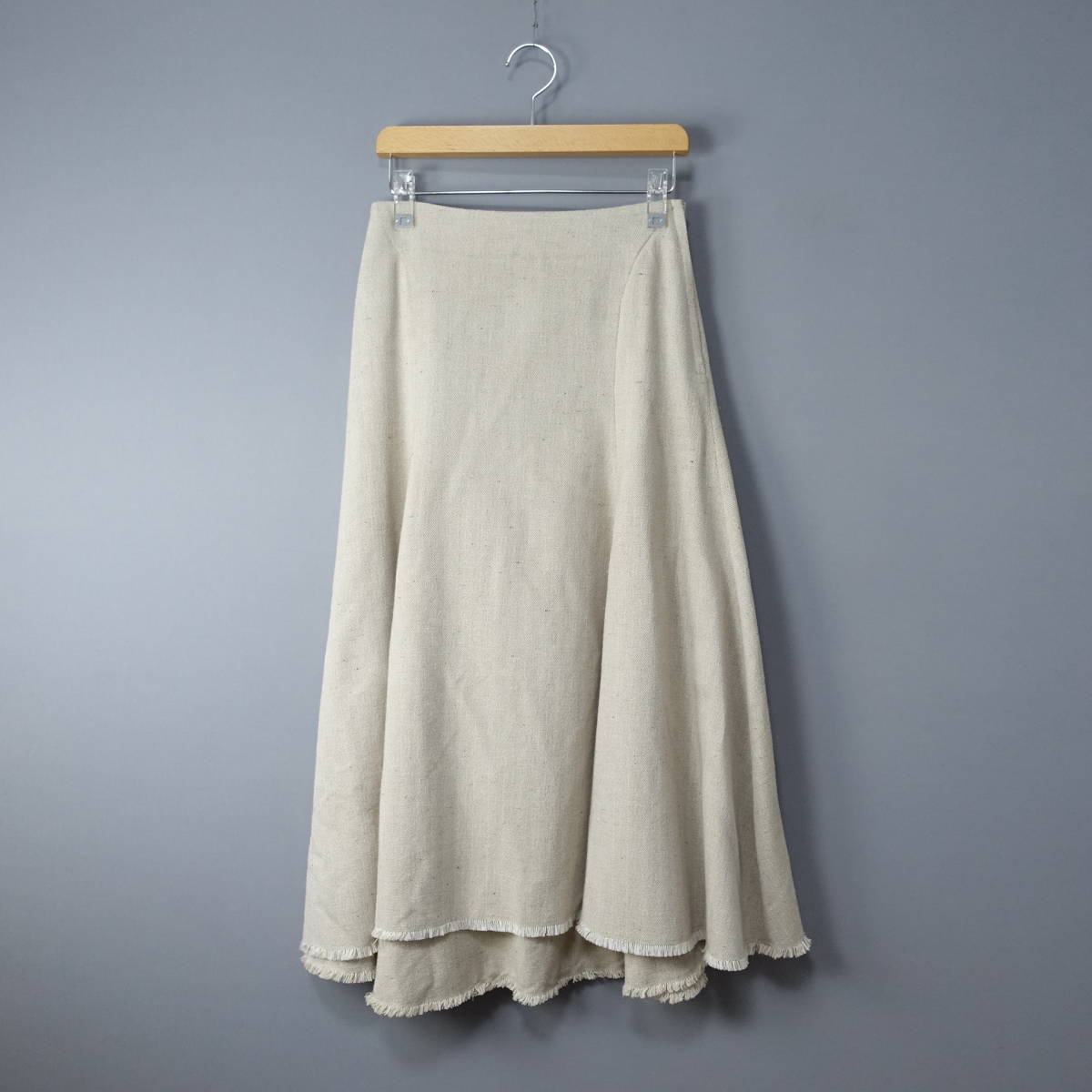 Plage/プラージュ/36/日本製/リネン混スカート/ベージュ/レディース/ロング拍卖