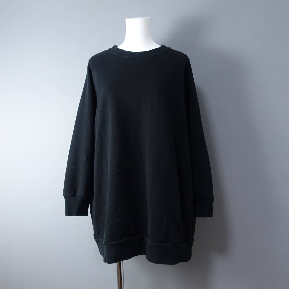 FIR MUM/フィルマム/XS/日本製/ワイドプルオーバーカットソー/ブラック/黒/レディース/スウェット/オーバーサイズ/ゆったりシルエット拍卖