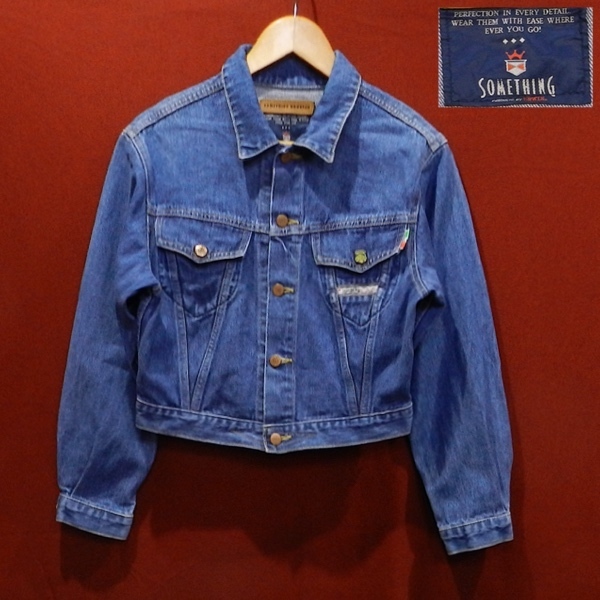 SOMETHING NOUVEAU サムシング 90's オールド デニム ジャケット ブルゾン ジージャン 紺 レディース M サイズ拍卖