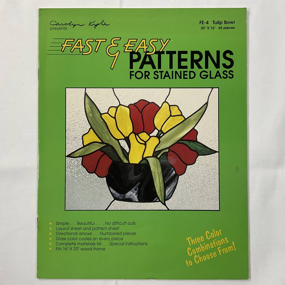 ★手芸本■送料無料 ステンドグラス デザイン■CAROLYN KYLE Fast&Easy PATTERNS FOR STAINED GLASS Tulip Bowl■ARTBOOK_OUTLET■K1-002拍卖