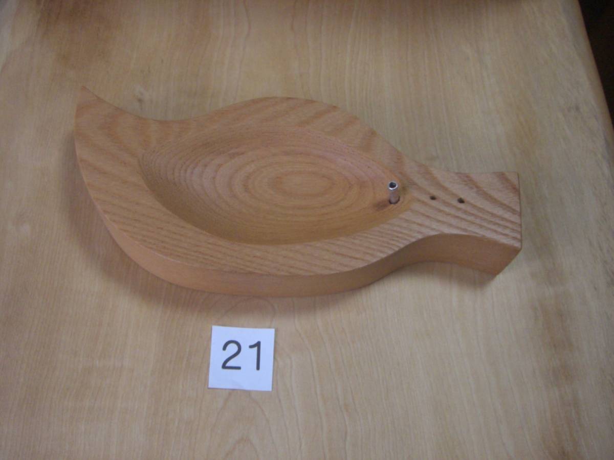 お香立て 木製 銘木ケヤキの木 (葉っぱ型)拍卖