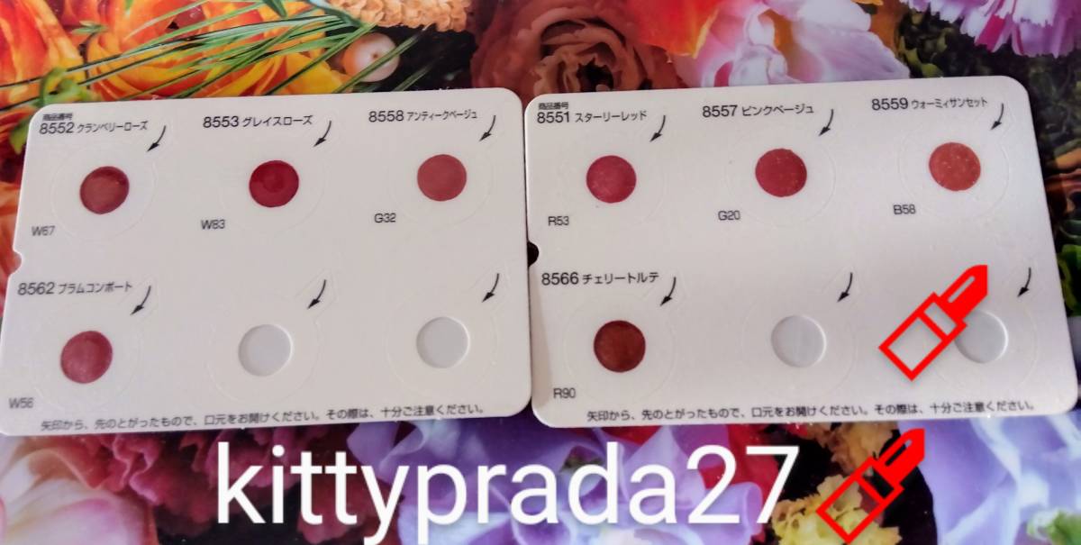 ☆新品・オルビス/ORBIS ピュアルージュリッチE&F 口紅サンプル!試供見本2枚(8カラ―)うるおいたっぷり♪見たままの発色で美しく彩る拍卖