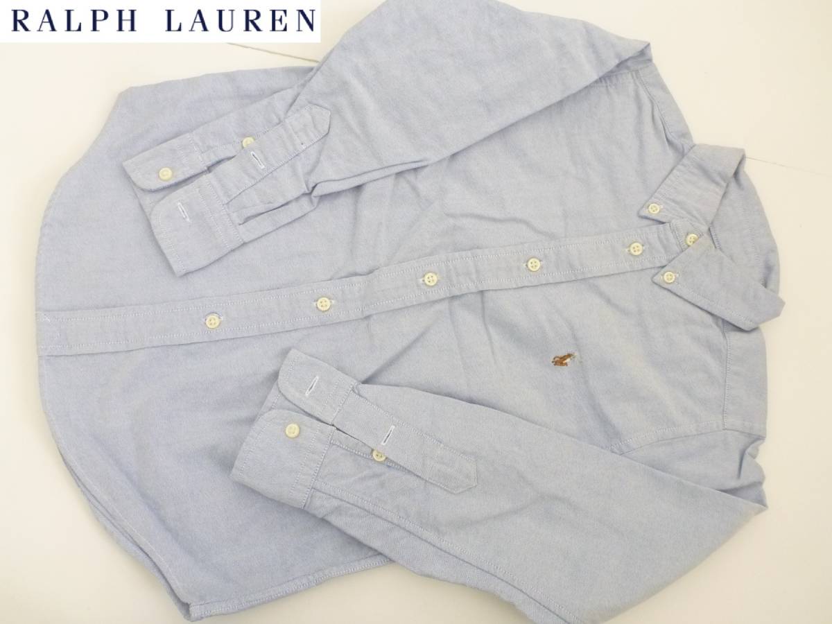 超美品 ラルフローレン★水色 長袖 シャツ 6 120拍卖
