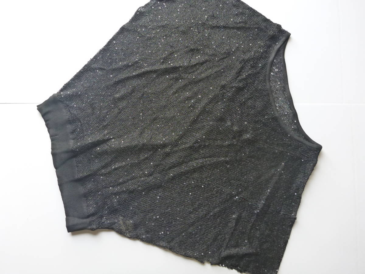 未使用 Matty M(マッティーエム) ★黒 スパンコール使い ドルマン袖 ニット M拍卖