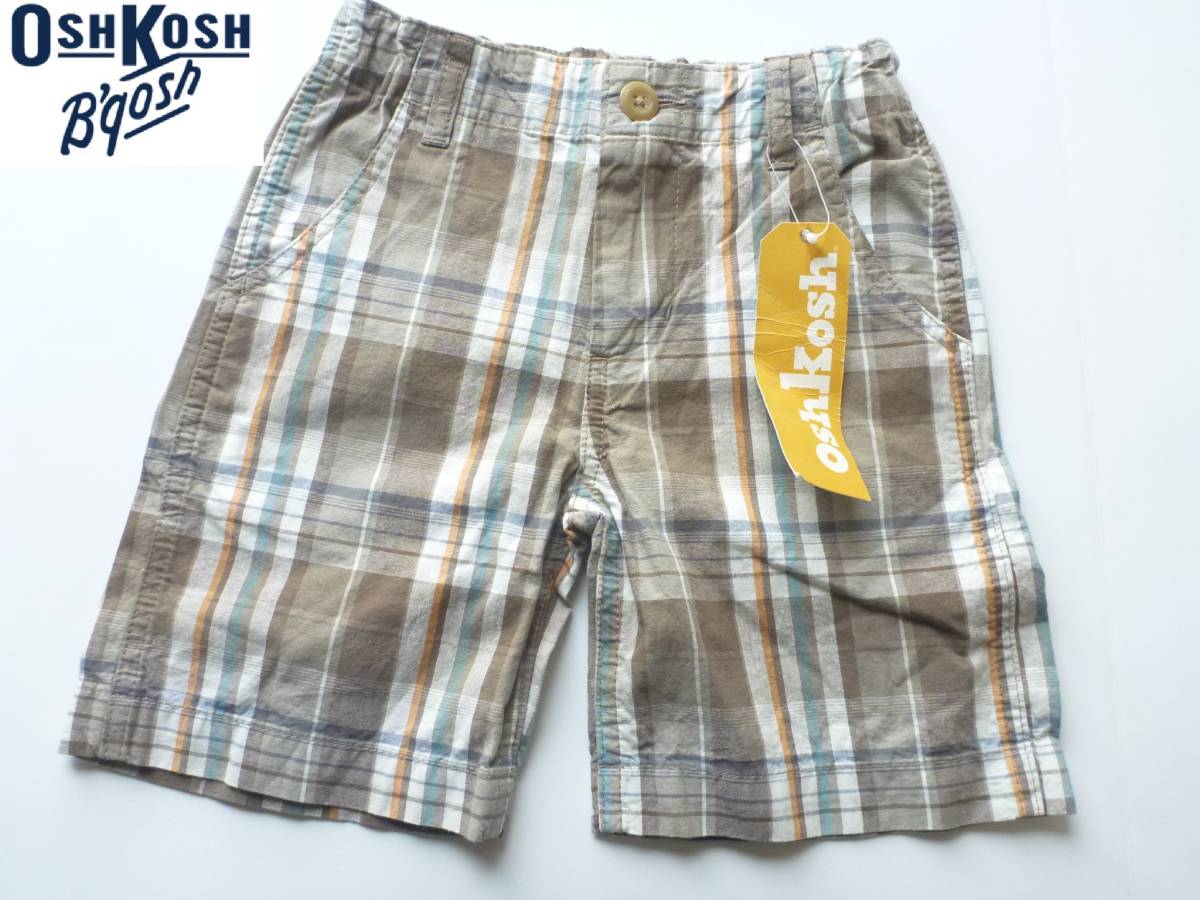 新品 OSHKOSH オシュコシュ★人気ブランド 茶 ブラウン系 チェック柄 パンツ 110拍卖