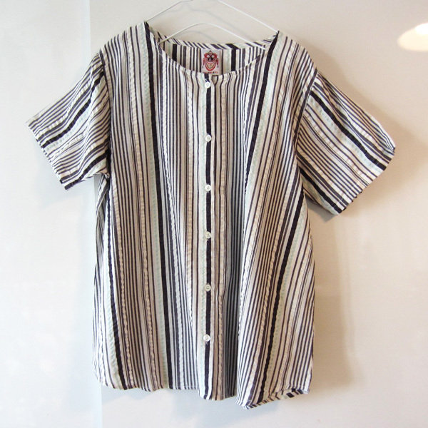 美品 JAGANNATH 半袖ブラウス シャツ カットソー ストライプ拍卖