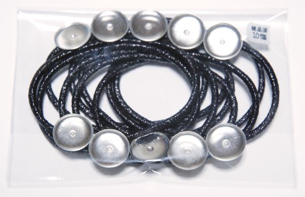 ハンドメイド 金具 レジン パーツ 皿つきヘアゴム 黒 13mm 10個拍卖
