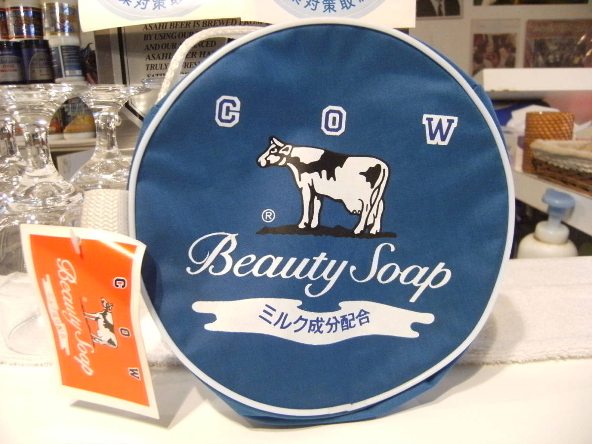 非売品★平成レトロ 90年代★当時物 ピーナツクラブ製 昭和物 COW Beauty Soap ソープ 牛乳石 ポーチ 小物入れ ケース★旧車 ヤンキー拍卖