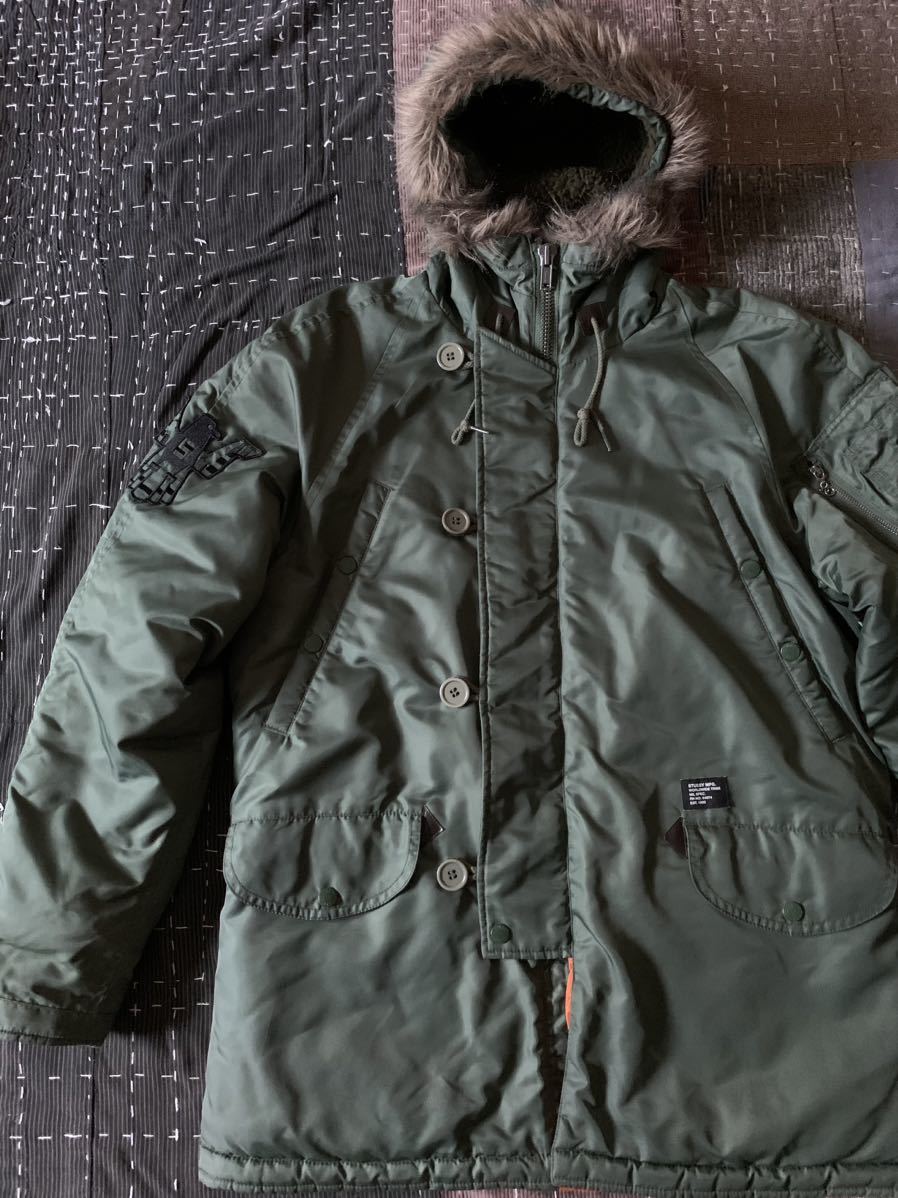 old stussy N3B Sサイズ vintage ミリタリー ジャケット ステューシー セージグリーン サンダーバード ビンテージ拍卖