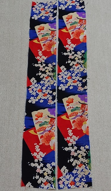 S-27-04*90cm×14cm 2枚*和装小物*和装人形*はぎれ*古布*正絹*ハギレ*市松人形*リメイク素材*パッチワーク*細工*アンティーク拍卖