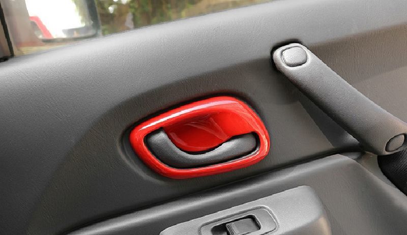 ジムニー JIMNY JB23 JB43 インテリアパネル ドアハンドルカバー レッド 内装 ドレスアップ カスタム パーツ アクセサリー 拍卖