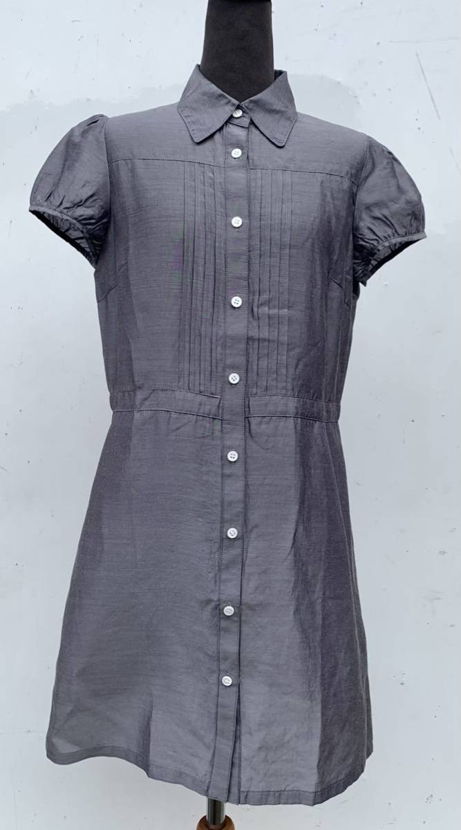 ANAYI シャツワンピース【38】グレー 半袖 アナイ拍卖
