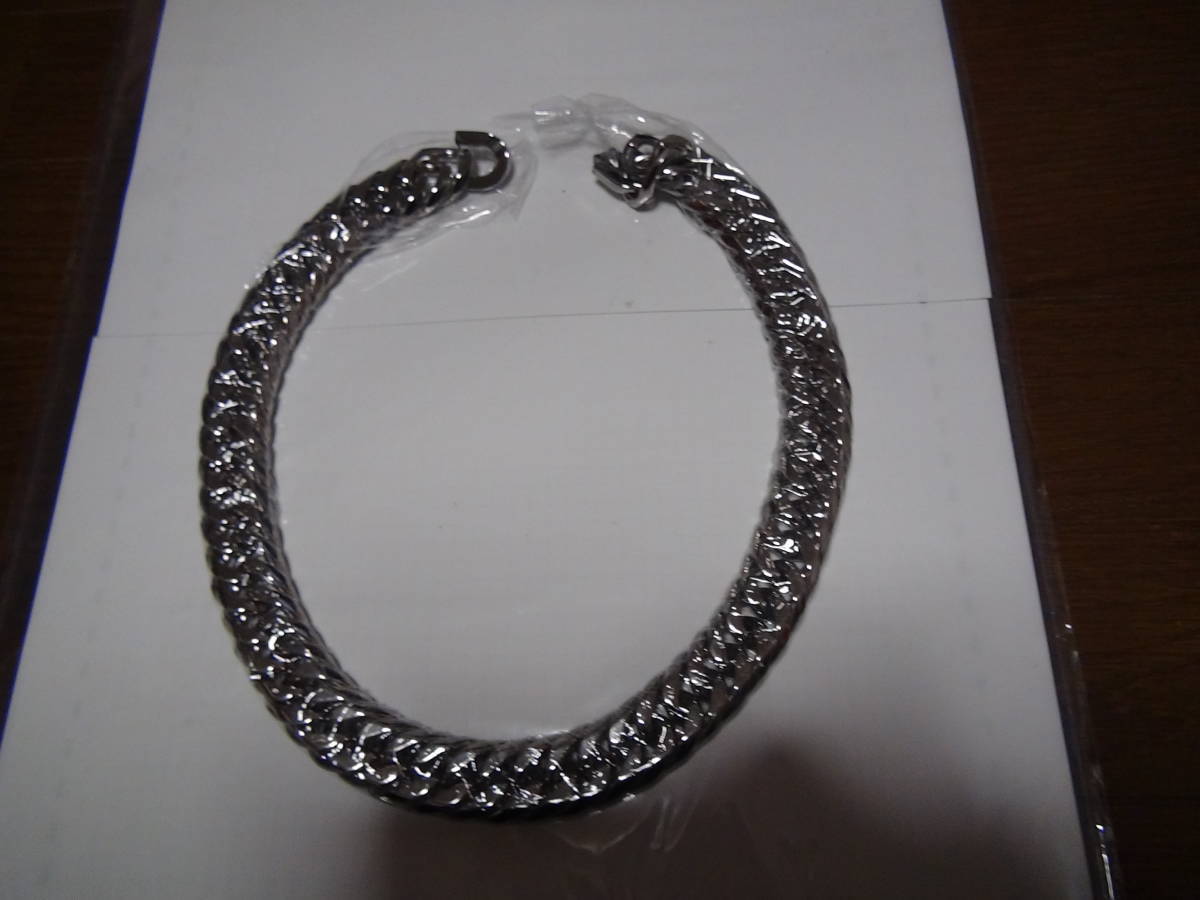 極太幅22mm 6面カット喜平ネックレスス テンレス製 シルバー色新品!。拍卖