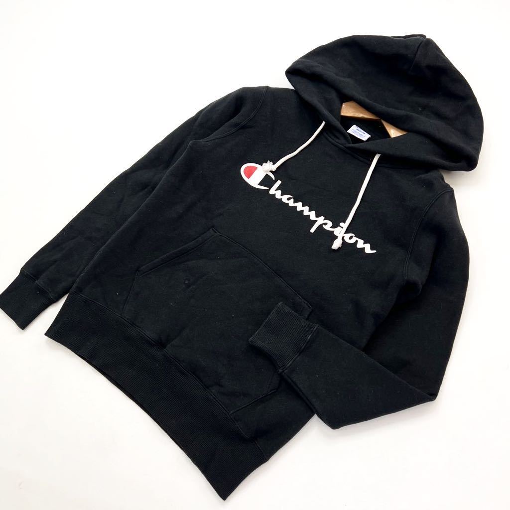 チャンピオン ☆ Champion 定番ブランドロゴ◎ スウェット プルオーバー パーカー ブラック M レディース ストリート 古着MIX Y2K■EE188拍卖