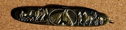 No.S-6 Vintage Pocket Pen Knives .Made in Germany .Horse Design gold.Closed:85mm.Weight:30gr.拍卖