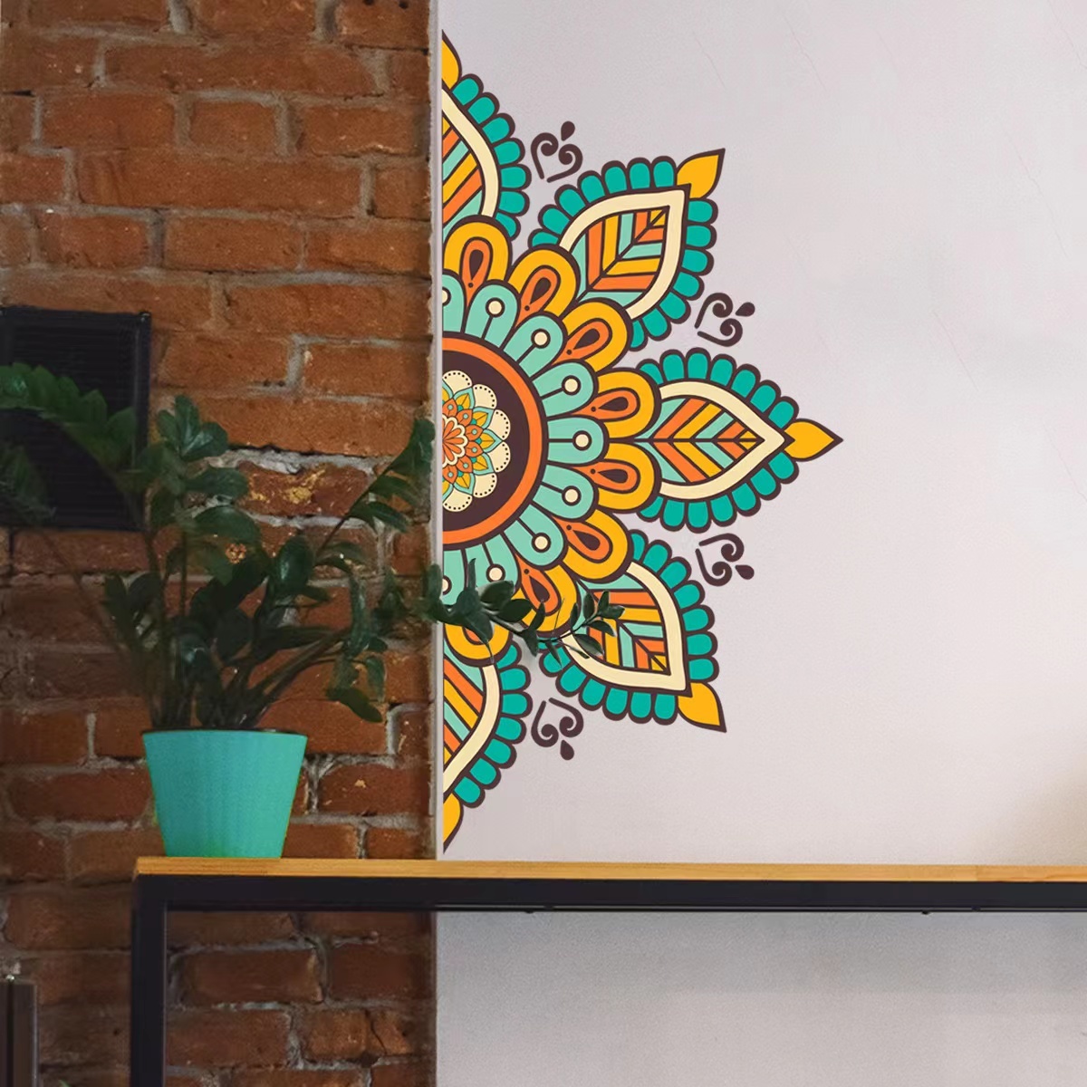 ウォールステッカー YED014 曼荼羅 花 イラスト 癒す DIY 壁紙 インテリアシート 剥がせるシール 送料無料拍卖