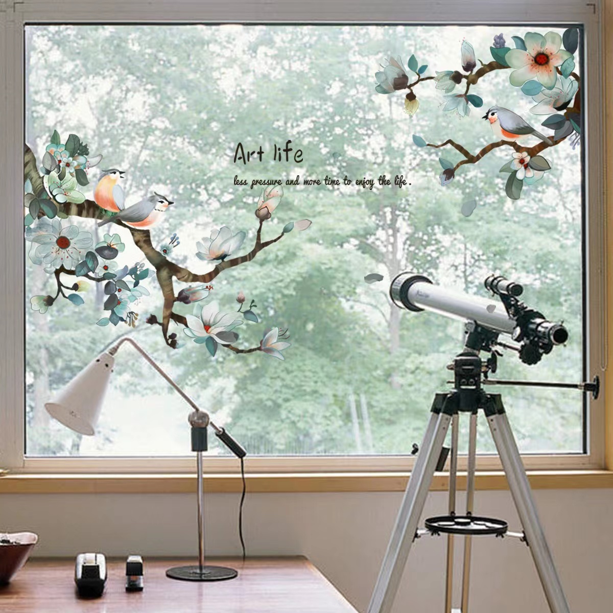 ウォールステッカー YED026 ツリー 花 鳥 癒す DIY 壁紙 インテリアシート 剥がせるシール 送料無料拍卖
