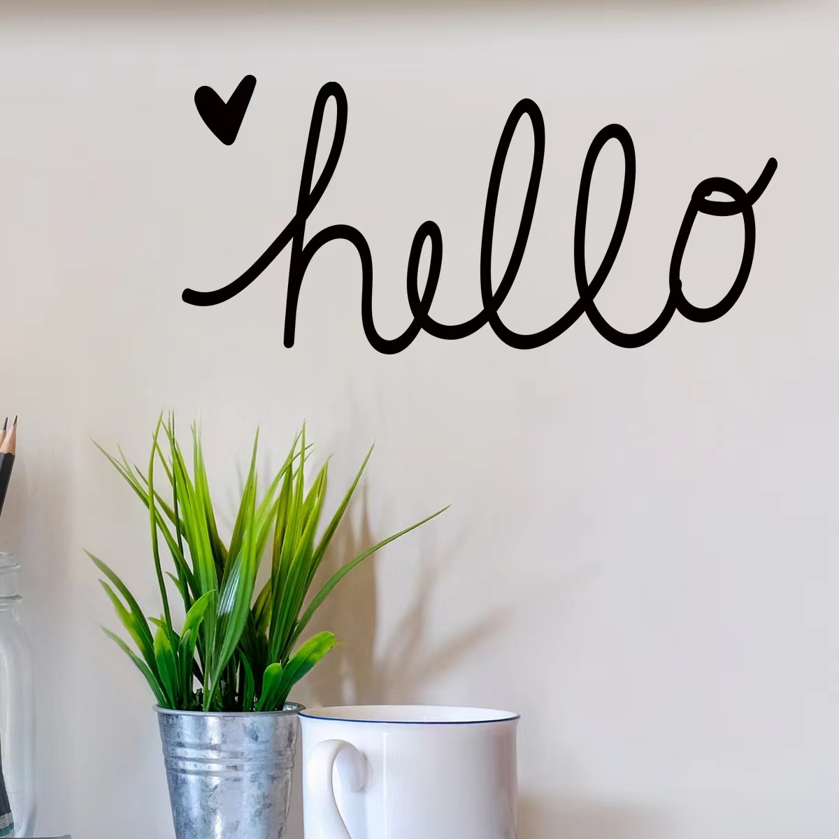 ウォールステッカー YAX012 HELLO モノトーン 文字 シンプル 癒す DIY 壁紙 インテリアシート 剥がせるシール 送料無料拍卖