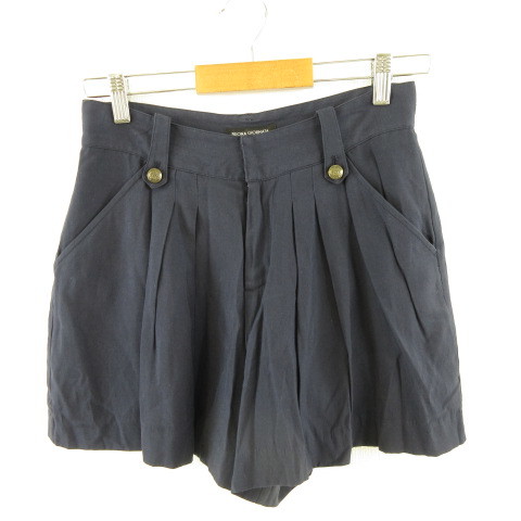 ボナジョルナータ BUONA GIORNATA キュロット ショートパンツ タック 紺 M *A248 レディース拍卖