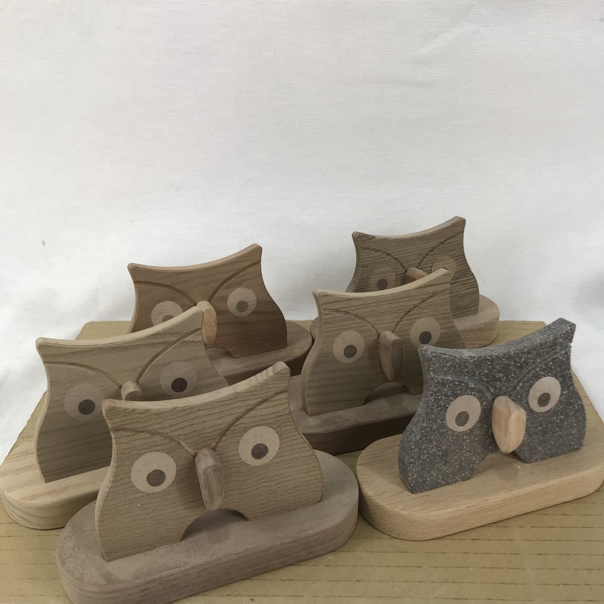 k ⑩フクロウのメガネ掛け 木製 アンティーク ハンドメイド 自然素材 木のおもちゃ拍卖