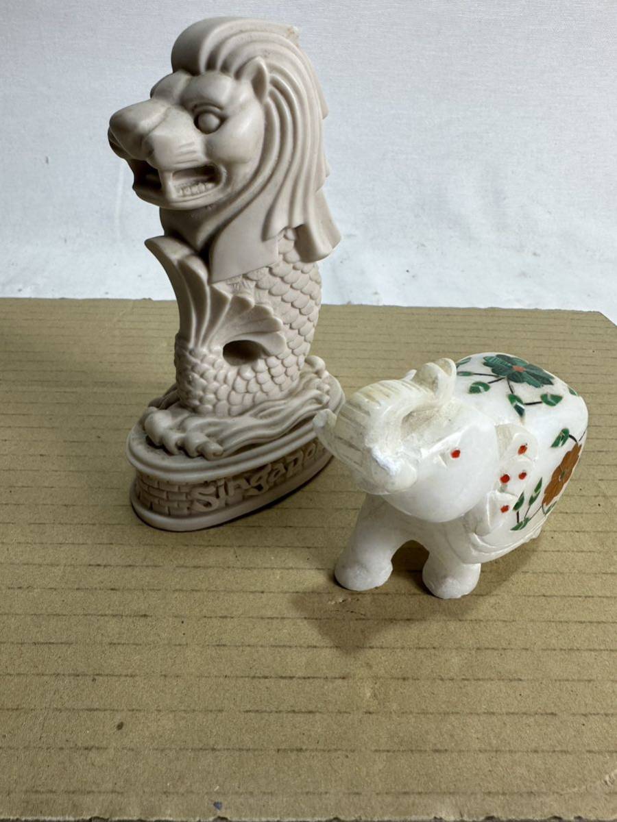 民芸品 特産品 マーライオン 像 シンガポール タイ 置物 オブジェ コレクション 雑貨拍卖