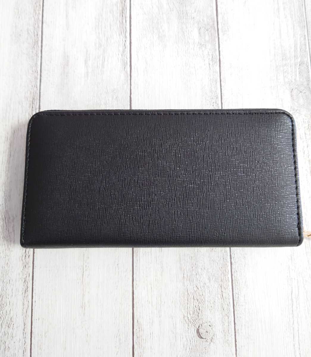 長財布 ラウンドファスナー 無地 シンプル 合皮 財布 黒 ブラック拍卖