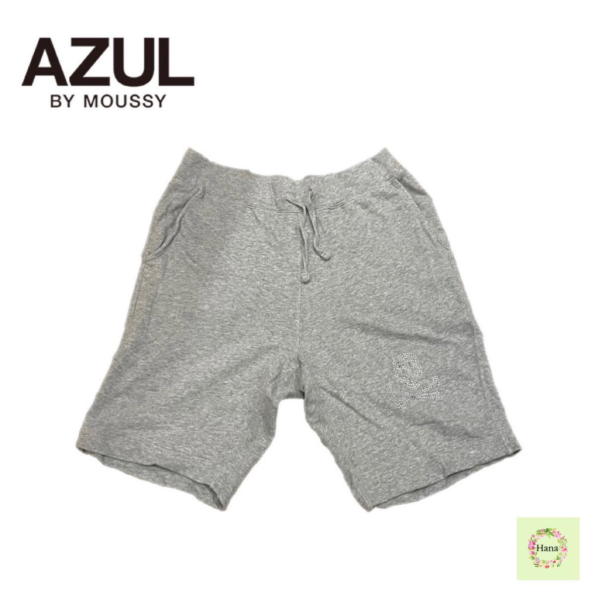 STOOGE&CO ストゥージ&コー AZUL by moussy アズールバイマウジー パンツ コットンパンツ ボトムス ハーフパンツ スカル コットン グレー拍卖