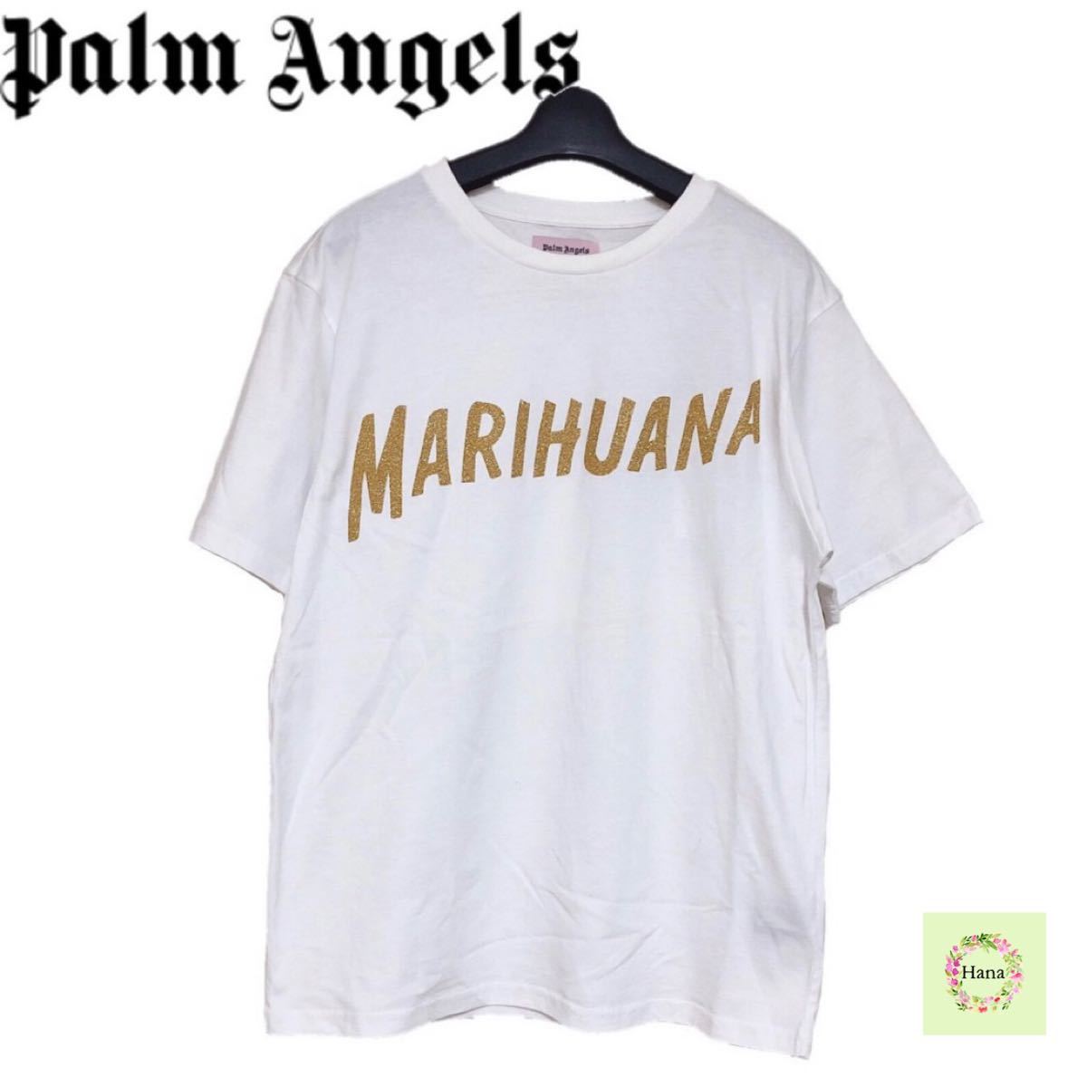 【新品】Palm Angels パーム エンジェルス グリッター Tシャツ 半袖 ホワイト 白 メンズ S拍卖