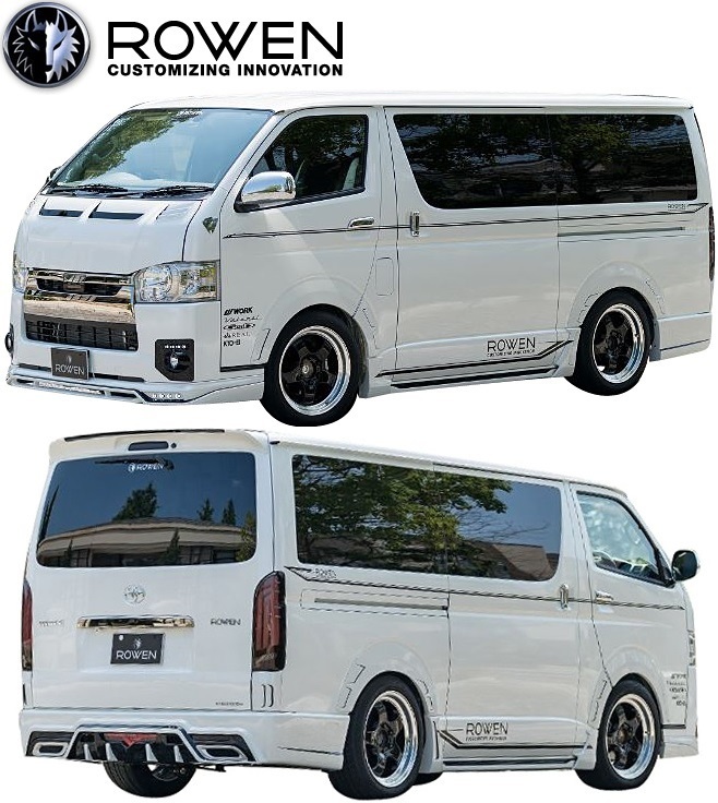 【M's】4型 前期 ハイエース 200系 ナロー (2013.12-2017.12) ROWEN エアロセット 8点//FRP+ABS 標準ボディ ローウェン エアロ拍卖