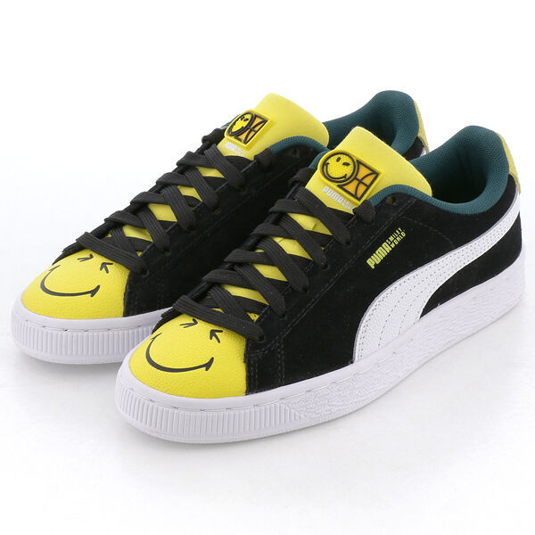 プーマ スマイリーワールド コラボ スエード ジュニア 23cm US5 ブラック 黒 Suede SMILEYWORLD JR スマイル ニコちゃん拍卖