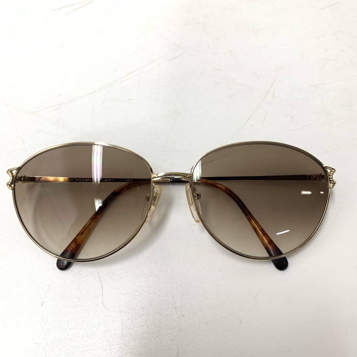 VINTAGE Nikon サングラス 眼鏡 メガネ 5781 度なし アイウェア ゴールド べっ甲柄 ヴィンテージ ニコン【レターパックプラス郵送可】#42拍卖