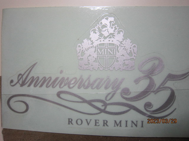 5.★新品未使用、ローバーミニ 35周年限定車ステッカー拍卖