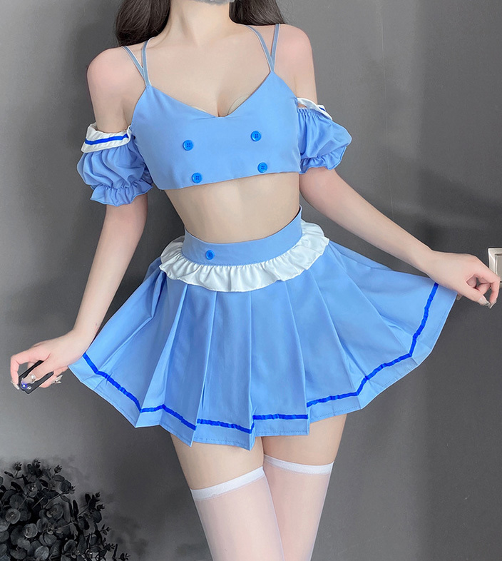 nC053 超セクシー 悩殺 制服 セーラー服風【トップス・スカート・ショーツ 3点セット】 ミニスカート コスプレ衣装 ナイトウェア拍卖