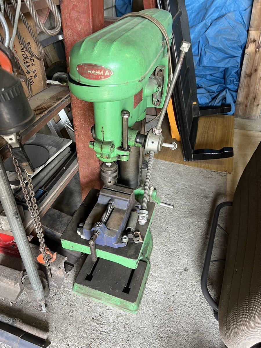 DARUMA 青木精機 AOKI SEIKI 大型 ボール盤 100V 日立モーター バイス付き 穴あけ 工場 DIY 現状売り切り拍卖