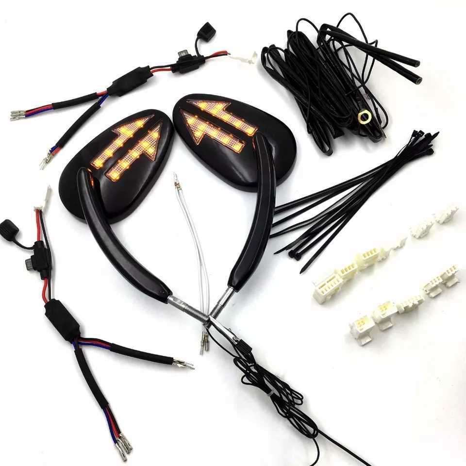 オートバイ部品ledウインカーサイドミラー用1997-Laterハーレーダビッドソンモデル黒拍卖