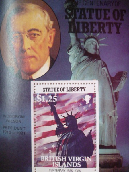 英領バージン諸島切手『自由の女神100周年』(アメリカ歴代大統領:ウィルソン)拍卖